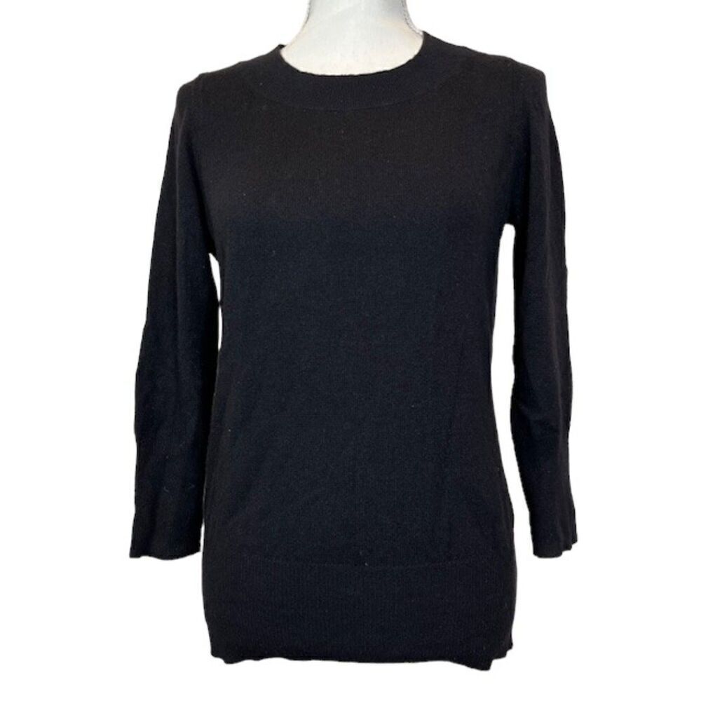 Neiman Marcus‎ Cashmere Sweater Black Crew Neck Long Sleeved Size Medium